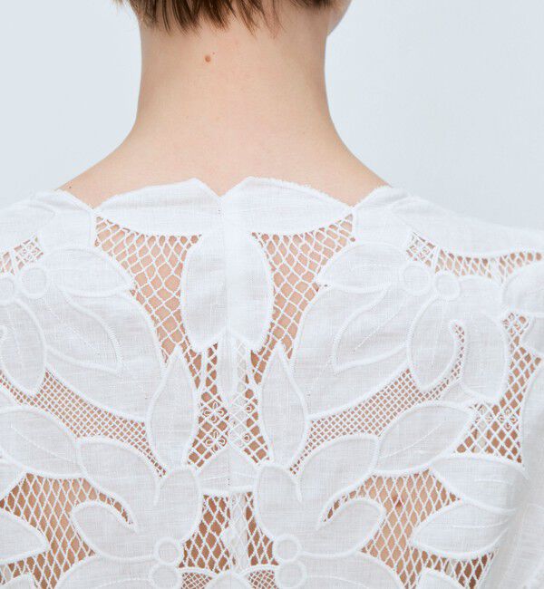 TOMORROWLAND collection「フィグリーフエンブロイダリー カラーレスジャケット」|ノーカラージャケット|