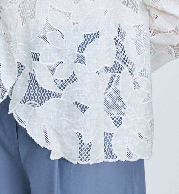 TOMORROWLAND collection「フィグリーフエンブロイダリー カラーレスジャケット」|ノーカラージャケット|