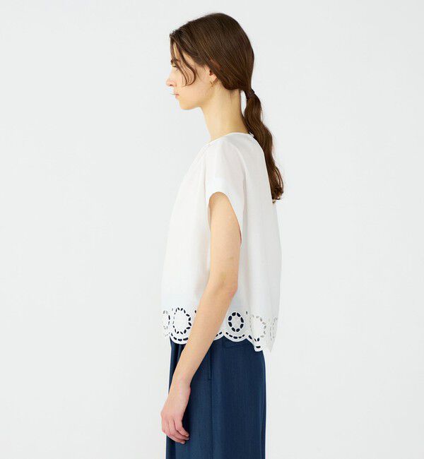 Ballsey「エアリーメッシュ フレンチスリーブプルオーバー」|シャツ・ブラウス|