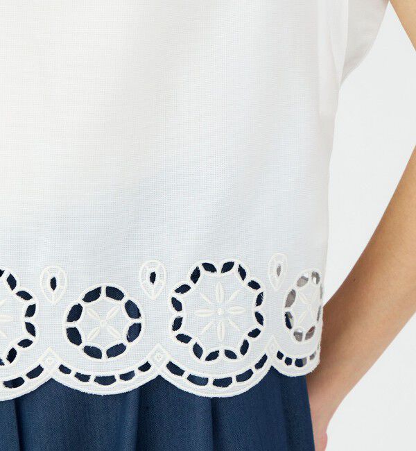 Ballsey「エアリーメッシュ フレンチスリーブプルオーバー」|シャツ・ブラウス|