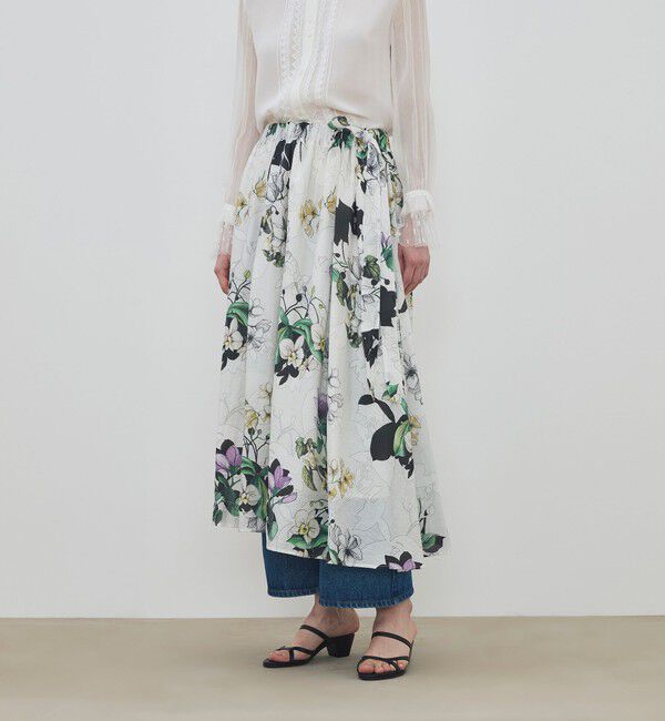 TOMORROWLAND GOODS「 WRITEWELL bouquet ギャザースカート」|フレア|