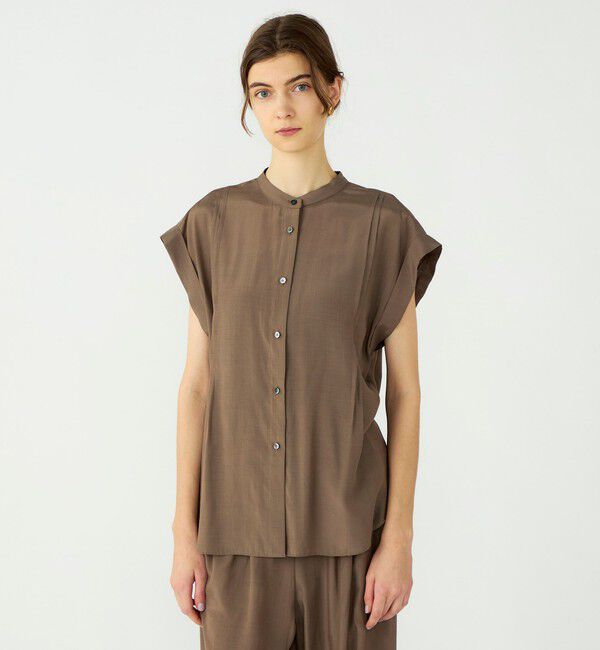 Ballsey「シルキーブロード オーバーシャツブラウス」|シャツ・ブラウス|