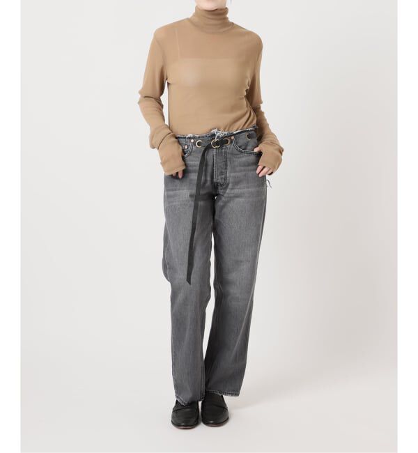  「ベルテッドデニムパンツ」|デニム|