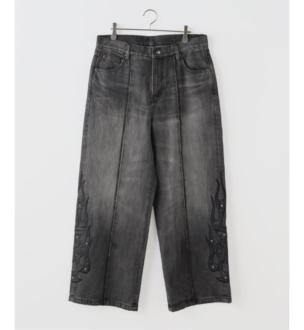 JOINT WORKS「SUPPLIER / サプライヤー Fire Tribal Leather Patch Baggy」|デニム|