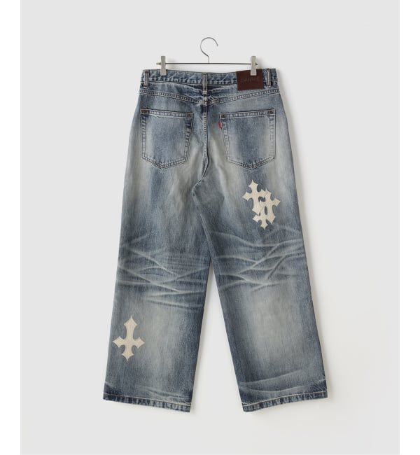JOINT WORKS「SUPPLIER / サプライヤー Cross Leather Patch Baggy Denim」|デニム|