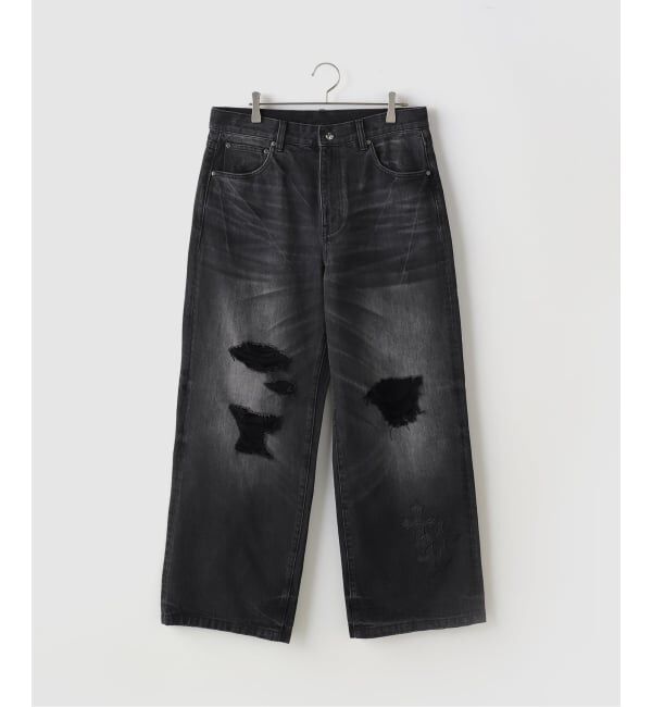 JOINT WORKS「SUPPLIER / サプライヤー Cross Leather Patch Baggy Denim」|デニム|
