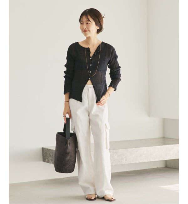 Plage「R&rsquo;IAM 麻混ホワイトデニムパンツ」|デニム|