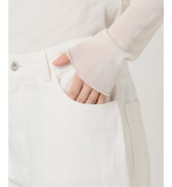 Plage「R&rsquo;IAM 麻混ホワイトデニムパンツ」|デニム|