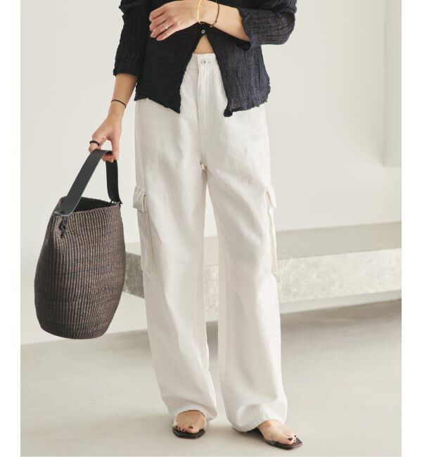 Plage「R&rsquo;IAM 麻混ホワイトデニムパンツ」|デニム|