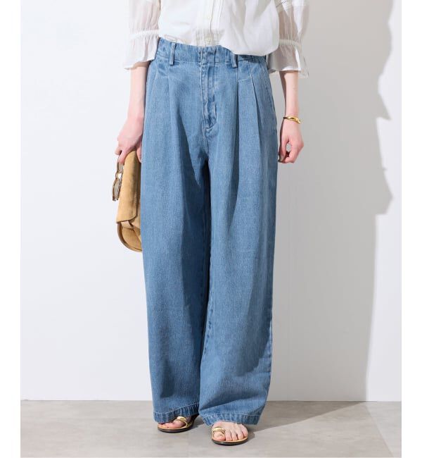 SLOBE IENA「《4サイズ展開/追加3》LEDENIM TUCK TROUSERデニム」|デニム|