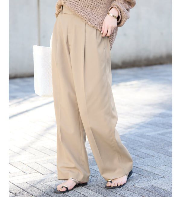 SLOBE IENA「《セットアップ対応可/WEBのみ4サイズ展開》撥水2タックチノパンツ」|チノ|