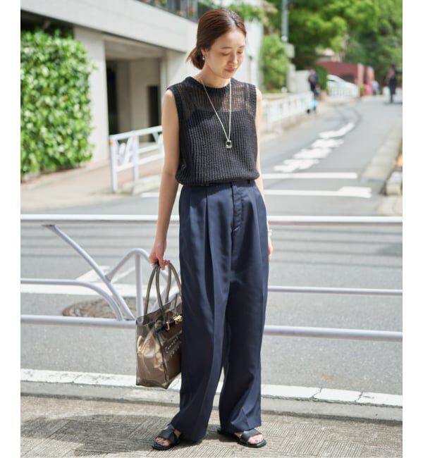 SLOBE IENA「《セットアップ対応可/WEBのみ4サイズ展開》撥水2タックチノパンツ」|チノ|