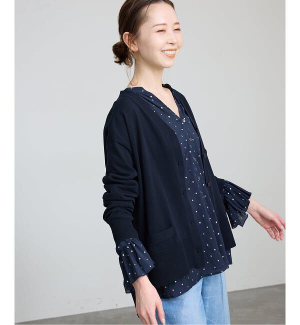 SLOBE IENA「《接触冷感/UV機能/WEB限定/追加》FROSTYCOTTON Vネックカーディガン」|カーディガン|