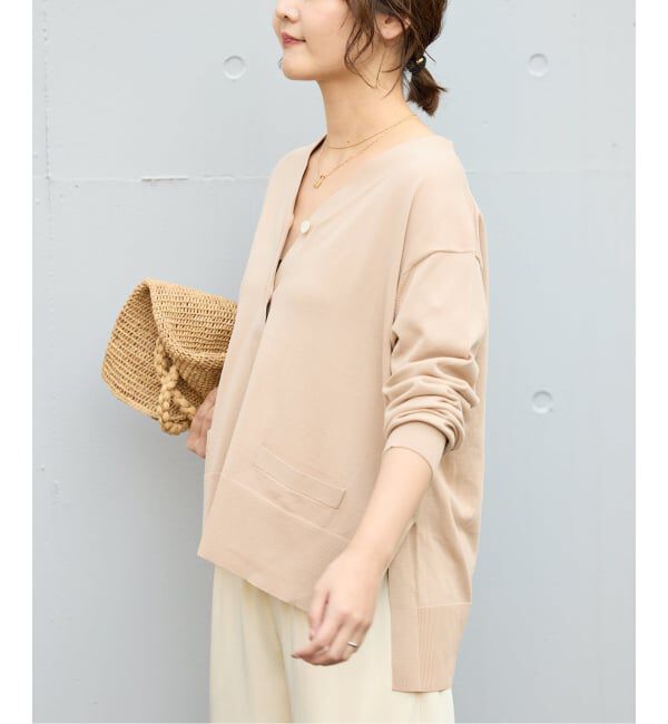 SLOBE IENA「《接触冷感/UV機能/WEB限定/追加》FROSTYCOTTON Vネックカーディガン」|カーディガン|