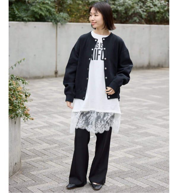 SLOBE IENA「《追加2》ダブルフェイスジャージースナップカーディガン」|カーディガン|