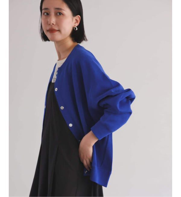 SLOBE IENA「《追加2》ダブルフェイスジャージースナップカーディガン」|カーディガン|