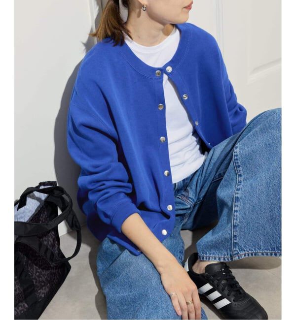 SLOBE IENA「《追加2》ダブルフェイスジャージースナップカーディガン」|カーディガン|