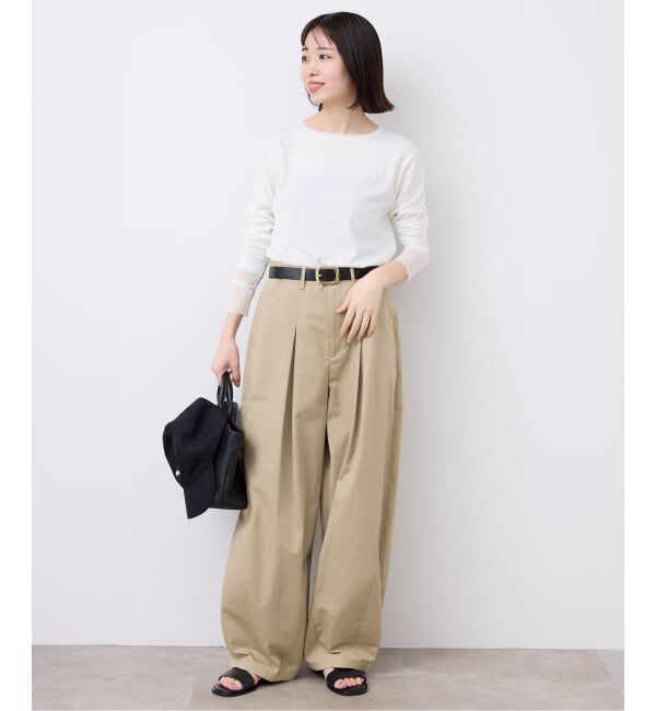 SLOBE IENA「《接触冷感/追加3予約》ライトチノタックカーブトラウザー」|チノ|