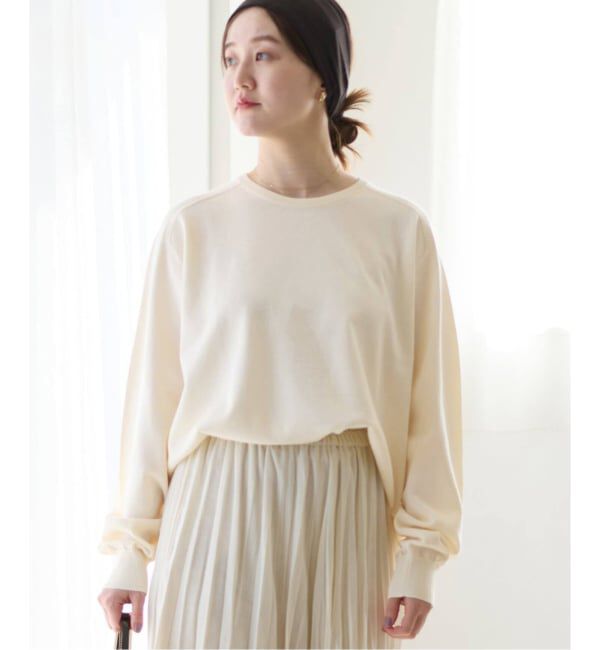 IENA「《追加6》LEVITAコットンプルオーバー」|ニット・セーター|ナチュラル