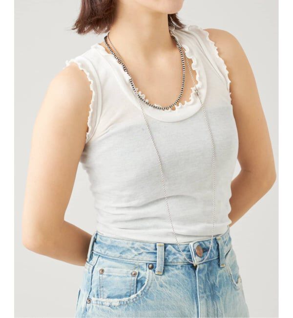 IENA LA BOUCLE「《追加予約》seamless basic./シームレスベーシック Flounce タンクトップ」|タンクトップ|