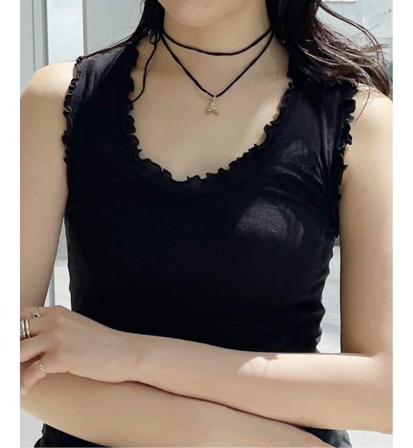 IENA LA BOUCLE「《追加予約》seamless basic./シームレスベーシック Flounce タンクトップ」|タンクトップ|