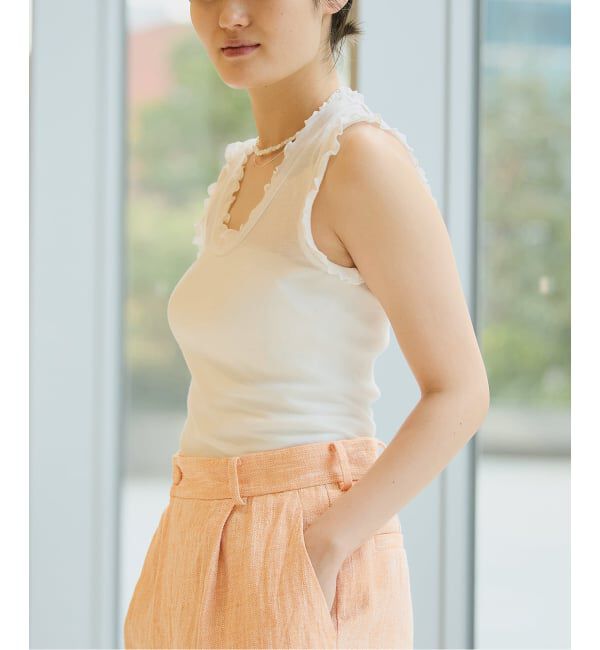 IENA LA BOUCLE「《追加予約》seamless basic./シームレスベーシック Flounce タンクトップ」|タンクトップ|