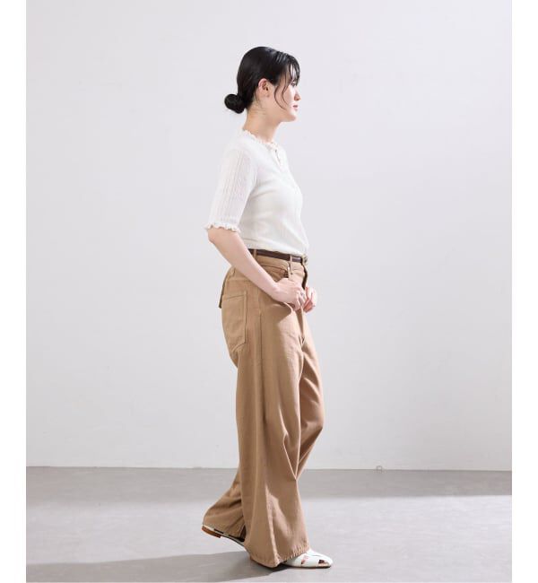 IENA「アイレットフリルハーフスリーブニット」|ニット・セーター|