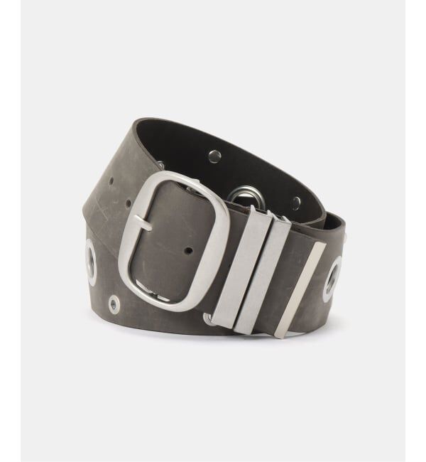 PULP「【Geek Office / ギークオフィス】VACANT Archive /  REI STUD WIDE BELT」|ベルト|グレー
