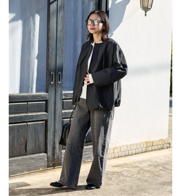 JOURNAL STANDARD「グログランノーカラーコクーンコート」|ノーカラーコート|