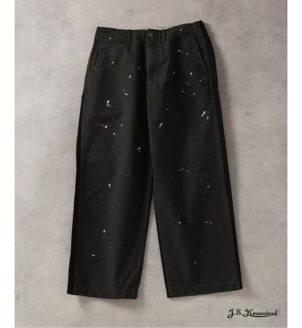 J.S.Homestead「J.S.Homestead / スプラッシュ ペイント ビッグ チノ パンツ」|チノ|ブラック