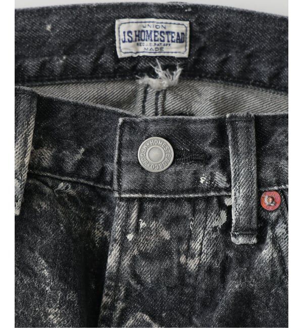 J.S.Homestead「J.S.Homestead / ブラッシュ ペイント 5ポケット ワイド デニム」|デニム|