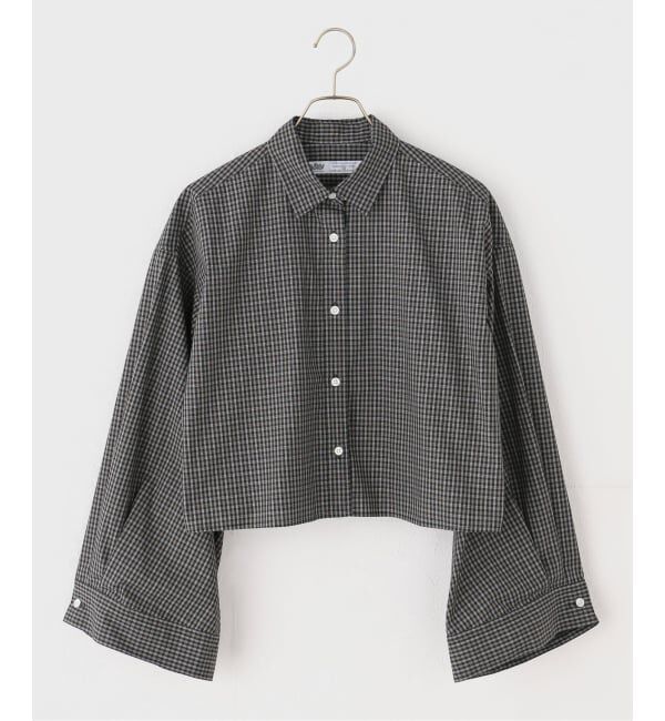 JOURNAL STANDARD「UTILITY TYPEWRITER クロップドシャツ」|シャツ・ブラウス|ブラック