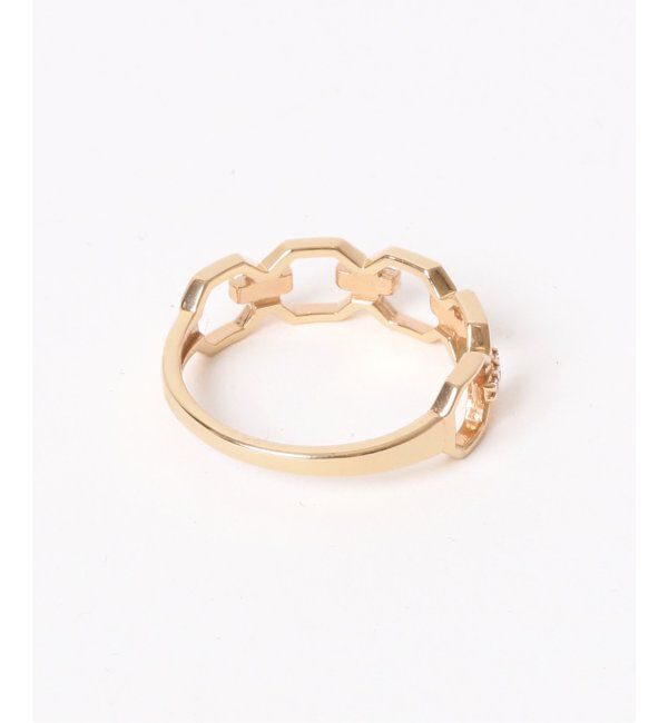 Lilas by Spick&Span「《追加》8角ラインモチーフダイヤピンキーリング K10」|リング|