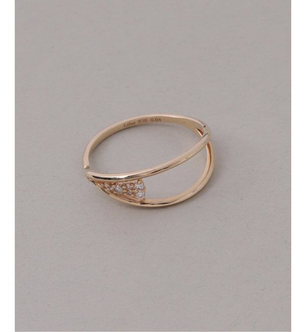 Lilas by Spick&Span「V型フォークダイヤリング K10」|リング|