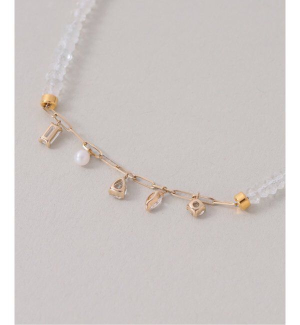 Lilas by Spick&Span「トパーズビーズチェーンモチーフネックレス K10」|ネックレス|