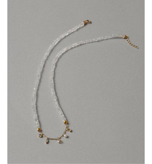 Lilas by Spick&Span「トパーズビーズチェーンモチーフネックレス K10」|ネックレス|