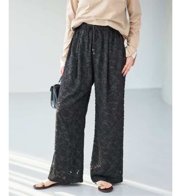 Spick and Span「《WEB限定》シアージャガードイージーパンツ」|その他|ブラック