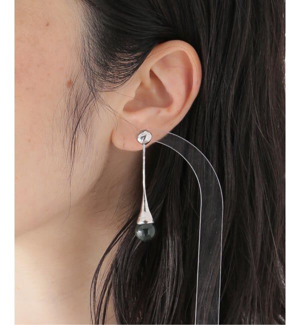 FRAMeWORK「ABOAB/アボアブ　モスアガット ドリップロングピアス」|ピアス|