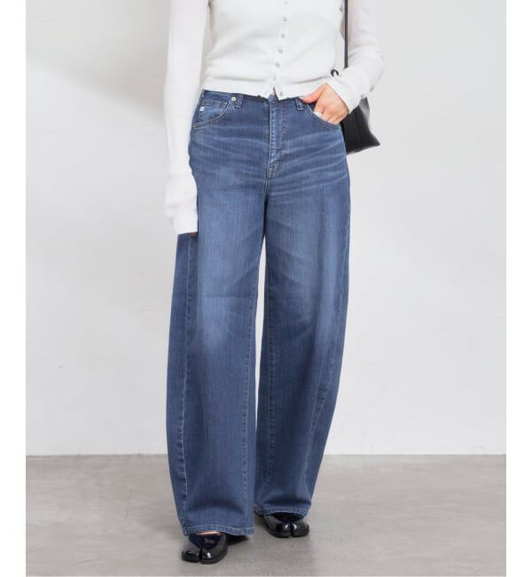 U by SPICK&SPAN「SOMETHING / サムシング HANA CURVE TAPERED」|デニム|ブルー A