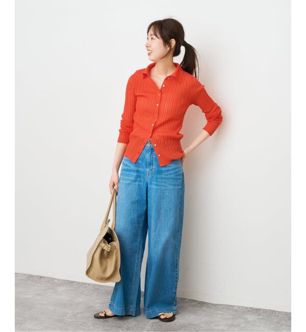 Spick and Span「シアーポロシャツカーディガン」|カーディガン|