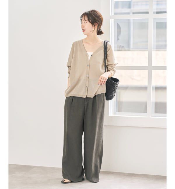 Spick and Span「《新色有り / 追加》コットンリネンギマオーバーサイズカーディガン」|カーディガン|