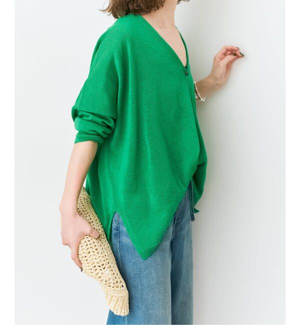 Spick and Span「《新色有り / 追加》コットンリネンギマオーバーサイズカーディガン」|カーディガン|