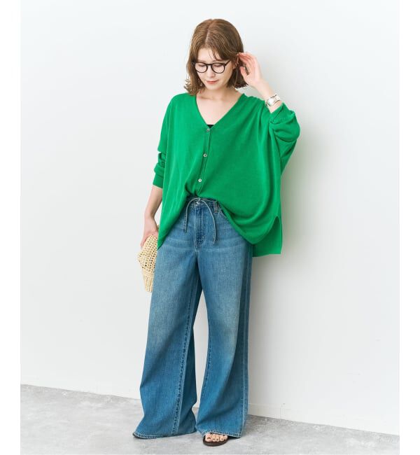 Spick and Span「《新色有り / 追加》コットンリネンギマオーバーサイズカーディガン」|カーディガン|