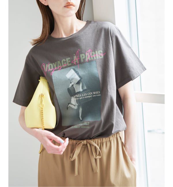 U by SPICK&SPAN「《予約》TRICOMER/トリコメル VOYAGE A PARIS GIRL TEE」|Tシャツ・カットソー|ブラック A