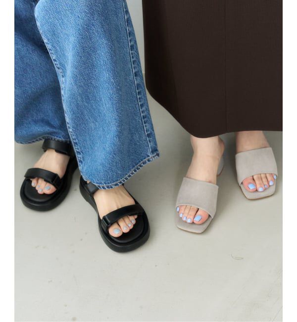  「《予約》MIRAI MATSUDA&times;LE TALON 4cmスクエアスエードミュール」|サンダル|