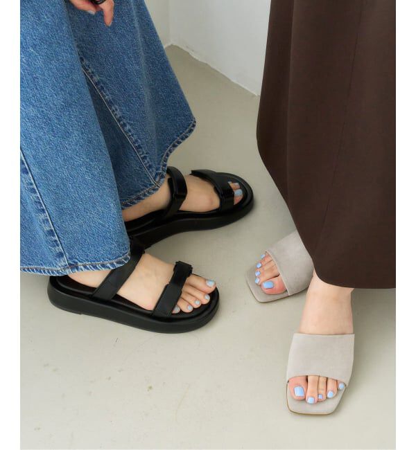  「《予約》MIRAI MATSUDA&times;LE TALON 4cmスクエアスエードミュール」|サンダル|