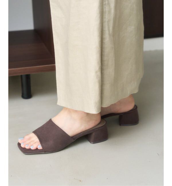  「《予約》MIRAI MATSUDA&times;LE TALON 4cmスクエアスエードミュール」|サンダル|
