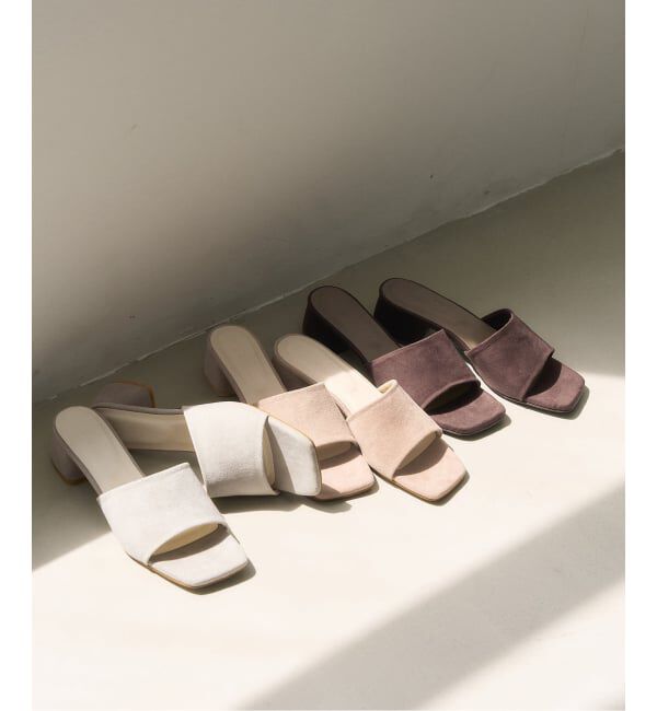  「《予約》MIRAI MATSUDA&times;LE TALON 4cmスクエアスエードミュール」|サンダル|