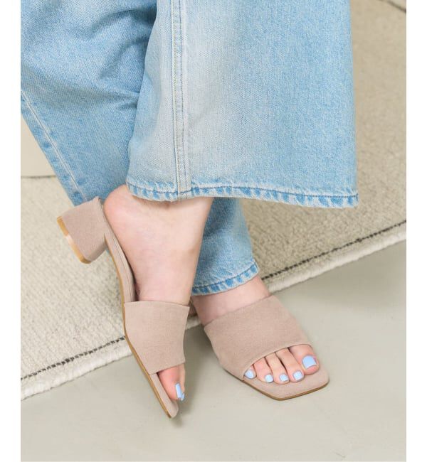  「《予約》MIRAI MATSUDA&times;LE TALON 4cmスクエアスエードミュール」|サンダル|