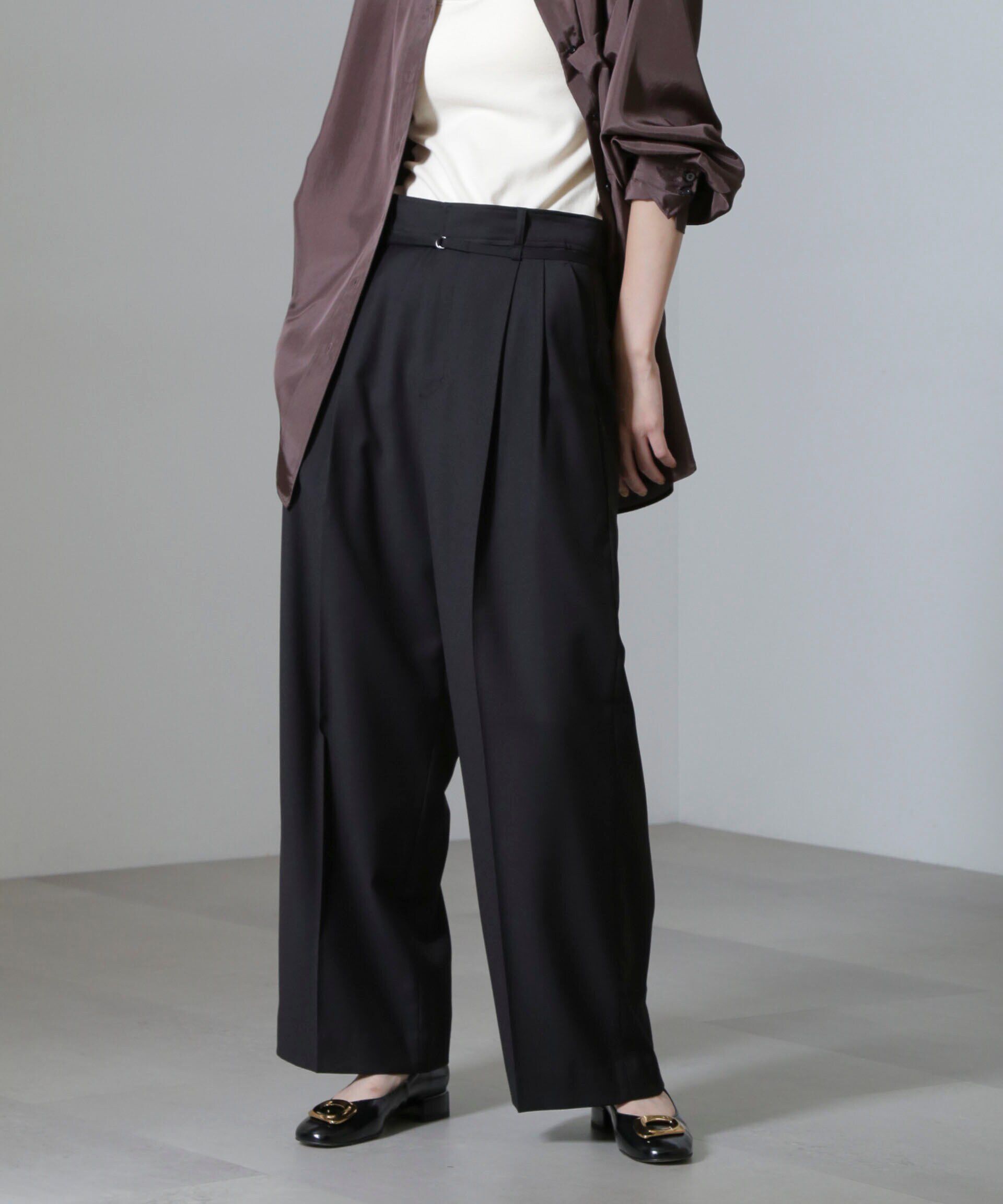 nano･universe「スーチングワイドスラックスパンツ」|チノ|